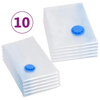 Zdjęcie produktu dla Worki próżniowe do przechowywania – worki do ubrań i pościeli – 10 sztuk – 2 rozmiary: 120x70 cm i 80x60 cm – Wodoodporne, odporne na pleśń – Oszczędzają miejsce, można je układać jeden na drugim – Przezroczyste