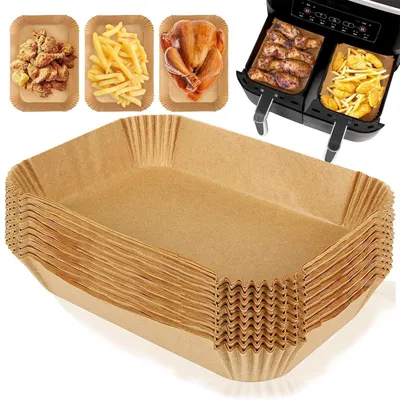 Produktbild von Backpapier für Heißluftfritteuse 150 Stück 22x14cm Airfryer Dual Zone kompatibel