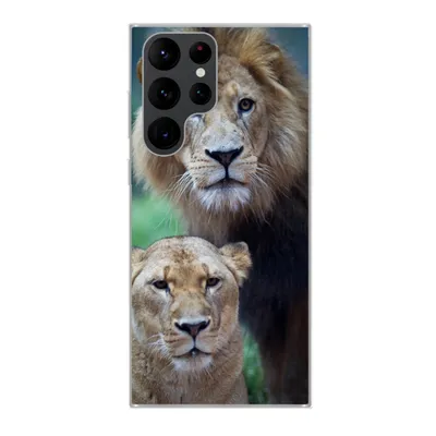 Produktbild von MuchoWow® Handyhülle Schutzhülle Hülle für Samsung Galaxy S22 Ultra Porträt - Löwe Silikon Softcase Handy Hülle - Abbildung