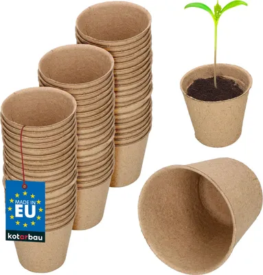 Image de KOTARBAU® 60 pots de culture en tourbe biodégradable Pots de culture en tourbe biodégradable 6x6 cm