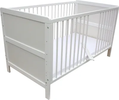Produktbild von Kinderbett Juniorbett Beistellbett 140x70cm 3in1 mit Matratze weiß