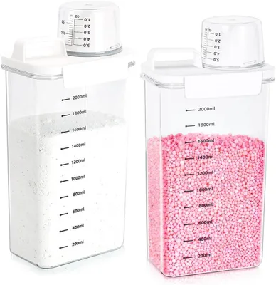 Obrázok produktu pre Dávkovač pracieho prostriedku 2300 ml, 2 ks, biely, s odmerkou, pre práčovňu