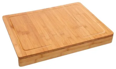 Produktbild von Massive Bambus Schneidebrett Mit Fettauflauf 45X34 Cm