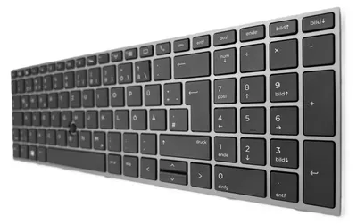 Obrázek produktu pro GERMAN - Klávesnice černá , šedý rámeček s Trackpointem kompatibilní pro HP ZBook 15 G6 6TR54EA