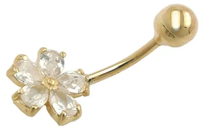 Bauchnabelpiercing-Banana-23x10mm-Blume-Zirkonia-9Kt-375-Gold