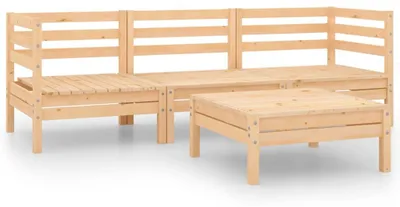 Produktbild von vidaXL 4-tlg. Garten-Lounge-Set Massivholz Kiefer