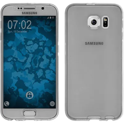 Produktbild von PhoneNatic Case kompatibel mit Samsung Galaxy S6 - grau Silikon Hülle 360° Fullbody Cover