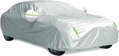 Produktbild von Wasser- und Schmutzabweisende Sonnenfleckenbeschützer für Außenspiegel – Silberfarbener UV-Schutz für Limousine-Heckspoiler, Baumwolluntergrund, Winter-Abdeckung – Größe M: bis 470cm/185inch