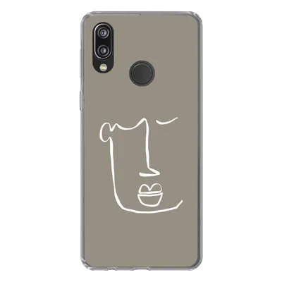 Produktbild von MuchoWow® Handyhülle Schutzhülle Hülle für Huawei P20 Lite (2020) Lippen - Abstrakt - Strichzeichnung Silikon Softcase Handy Hülle - Kartenhalter