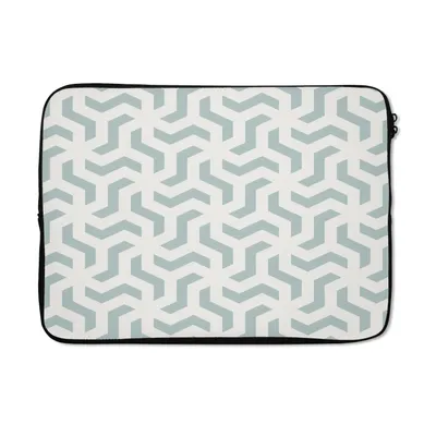 Produktbild von MuchoWow® Laptop Hülle 13 Zoll Muster - Abstrakt - Grün - Geometrie Laptoptasche - Laptophülle - Sleeve - Rundumschutz