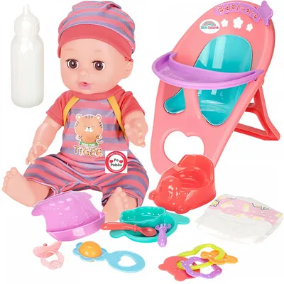 Produktbild von Interaktive Baby-Puppe Martynka: Trinkt, Pinkelt, Wiege & Hochstuhl