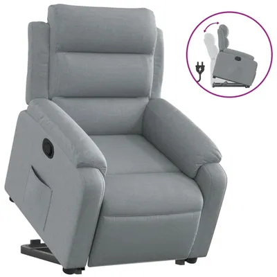 Image de vidaXL Fauteuil relax releveur gris clair Tissu