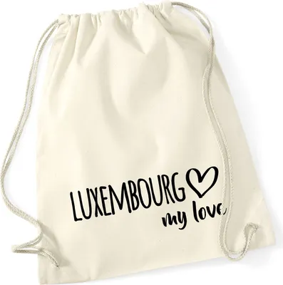 Produktbild von Huuraa Turnbeutel Luxembourg my love 12 Liter Natural Baumwolle Rucksack Geschenkidee