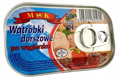 Zdjęcie produktu dla Wątróbki dorszowe po węgiersku MK 0,115 kg