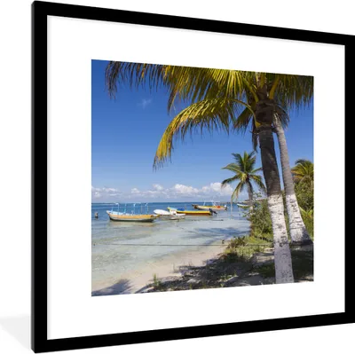 Produktbild von MuchoWow® MuchoWow® Gerahmtes Poster Strand von Isla Mujeres 40x40 cm - Poster mit zchwarzem Bilderrahmen - Poster - Plakat im Rahmen