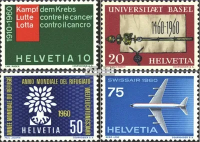 Produktbild von Briefmarken Schweiz 1960 Mi 692-695 (kompl.Ausgabe) postfrisch Sondermarken