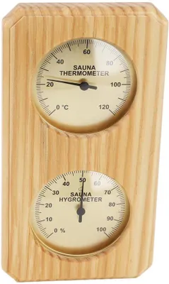 Productafbeelding van Houten Sauna Hygrothermograaf Saunathermometer en Hygrometer Kamerthermometer Vochtigheidstemperatuurmeting