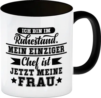 Produktbild von Rente Kaffeebecher in schwarz eine lustige Tasse für den Kaffee am Morgen