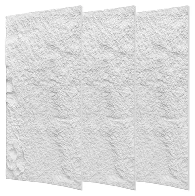 Produktbild von UISEBRT Wandpaneele mit edler Steinoptik, 3 cm Dicke, 6 Stück Reinweiß PolyurethanPaneele für individuelle Wandgestaltung, Modell A