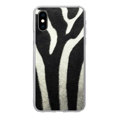 Produktbild von MuchoWow® Handyhülle Schutzhülle Hülle für iPhone X Tiermuster - Zebra - Schwarz - Weiß Silikon Softcase Handy Hülle - Handyhülle