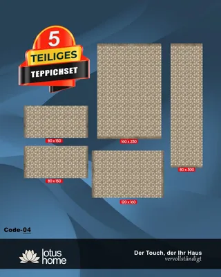 Produktbild von 5-teiliges Teppich-Set Quadra Code-04