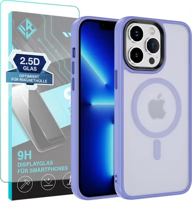 Produktbild von Handyhülle Magsafe für Apple iPhone 15 Pro Handyhülle mit 9H Displayglas Bumper Case Magnet Cover – Farbe: Helles Violett
