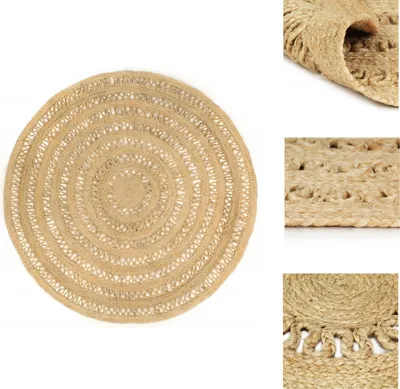Produktbild von vidaXL Teppich Handgefertigt Geflochten Jute 210 cm -  Teppiche