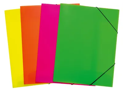 Image de Chemise à rabats A3 PP néon 12 pièces assorties