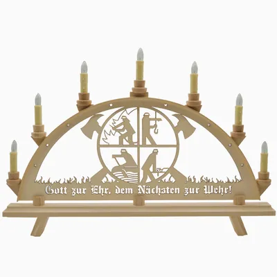 Produktbild von Design & Decor GmbH Schwibbogen 55 cm 7 Kerzen, Ausführung:Feuerwehr