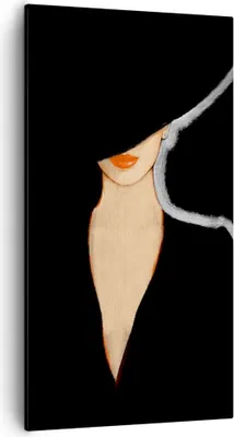 Produktbild von Bild auf Leinwand - Leinwandbild - Einteilig - Schwarz Frau Hut - 55x100cm - Wand Bild - Wanddeko - Wandbilder - Leinwanddruck - Bilder - Wanddekoration - Leinwand bilder - Wandbild - PA55x100-4341