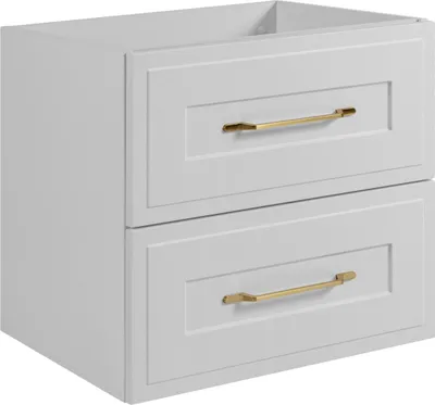 Produktbild von RODAN | Badezimmerschränk 60 cm Weiß Matt - Modernes Badschrank Design - Mit Goldenen Griffen - Weißer Badezimmerschrank - CLASSIC