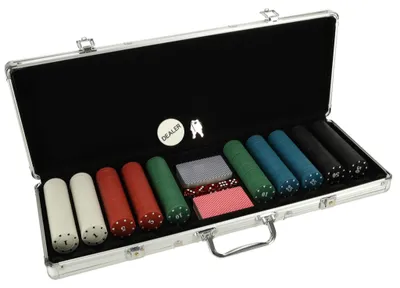 Produktbild von Poker-Set im Koffer mit 500 Chips und 2 Kartenspielen