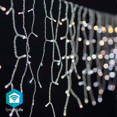 Produktbild von Nedis SmartLife Weihnachtsbeleuchtung - Eiszapfen - Wi-Fi - Warm bis kühlen weiß - 400 LED's - 8.00 m - Android / IOS