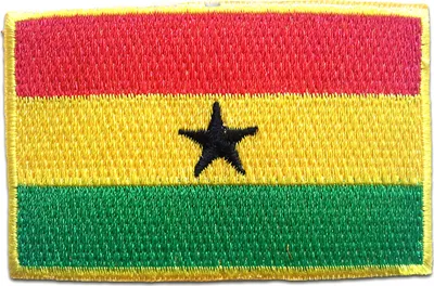 Produktbild von Ghana Flagge Fahne - Aufnäher, Bügelbild, Aufbügler, Applikationen, Patches, Flicken, Zum Aufbügeln, Größe: 4,7 x 7,4 cm