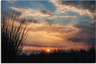 Produktbild von ARTland Leinwandbild Sonnenuntergang an der Küste Ostsee Größe: 90x60 cm