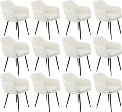 Produktbild von 12er Set Sesselstuhl Lia - Samtvelour Creme