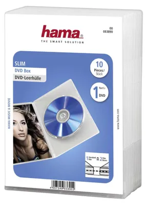 Immagine prodotto di HAMA DVD-Box Slim trasparente, confezione da 10 pezzi