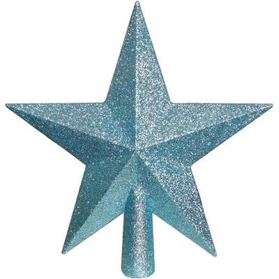 Immagine prodotto di Punta per albero di Natale, stella scintillante, blu, 25,4 cm