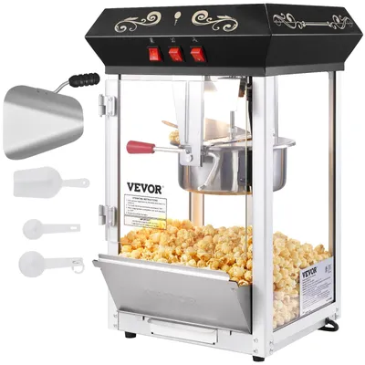 Image de Machine à pop-corn VEVOR Machine à pop-corn, 850 W machine à pop-corn chaudière de 8 oz pour 48 tasses par charge, machine à pop-corn pour le plan de travail