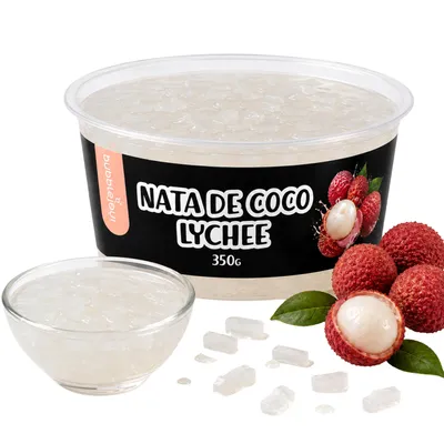 Produktbild von BubbleJoy Nata de Coco Litschi 350 g Kokosgel-Würfel für Bubble Tea