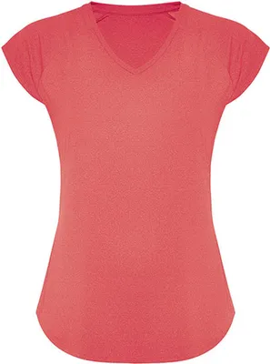 Produktbild von Roly CA6658 | Damen Avus T-Shirt, Polyester mit Baumwollfeeling - Farbe: Fluor Coral 234 - Größe: S