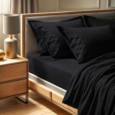 Produktbild von L'Essentiel Linge de Maison, Tonne Grise - 91, Ranforce Einzel-Spannbettlaken (FR) (IT) (ES) (DE), 100 % BAUMWOLLE RANFORCE, Schwarz,  90 x 200+30 cm