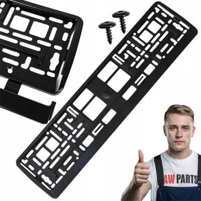 Obrázok produktu pre Rámček ŠPZ univerzálny čierny s pruhom 20 mm