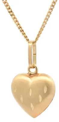 Produktbild von Gold Anhänger Herz mit Goldkette massiv 333 - 8 Karat Gold 60 cm