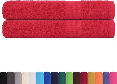 Immagine prodotto di vidaXL Asciugamani da sauna FROGN, 2 pezzi, rosso, 80x200 cm, 360 g/m²