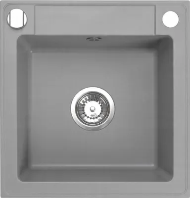 Produktbild von QLS Granitspüle Belmondo 46x44 cm Einbauspüle Spülbecken grau 11319