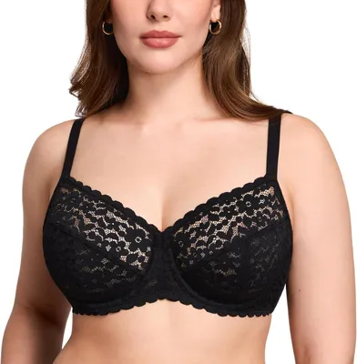 Productafbeelding van Minimizer-BH zonder voering voor dames, met beugels en zwarte kanten cups