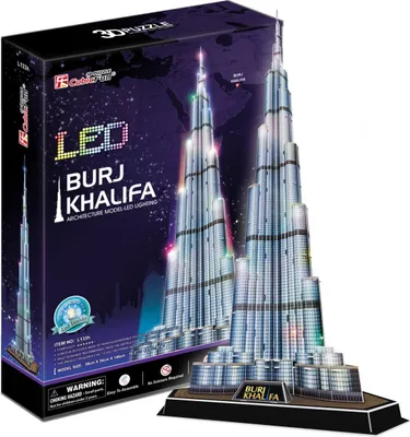 Produktbild von CubicFun Cubic Fun 3d Puzzel Burj Khalifa LED, 136 Stück(e), Gebäude