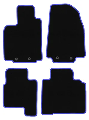 Produktbild von Fußmatten Automatten Velours Schwarz/Blau für Mazda CX-9 I 2006-2015 Set 4-tlg