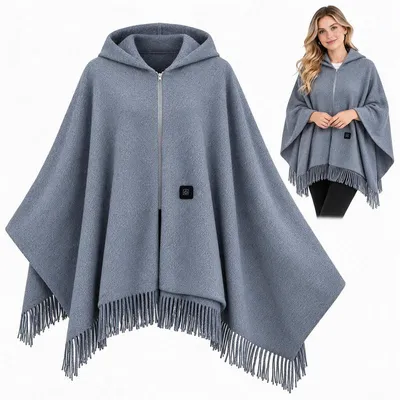 Produktbild von Beheizbare Deckel mit Akku, 3 Temperaturstufen 35–55 °C, USB Heizponcho,Wärmedecke mit akku für Büro und Outdoor